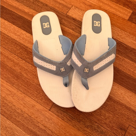 DC Light Blue and White Sandals - Picture 1 of 3